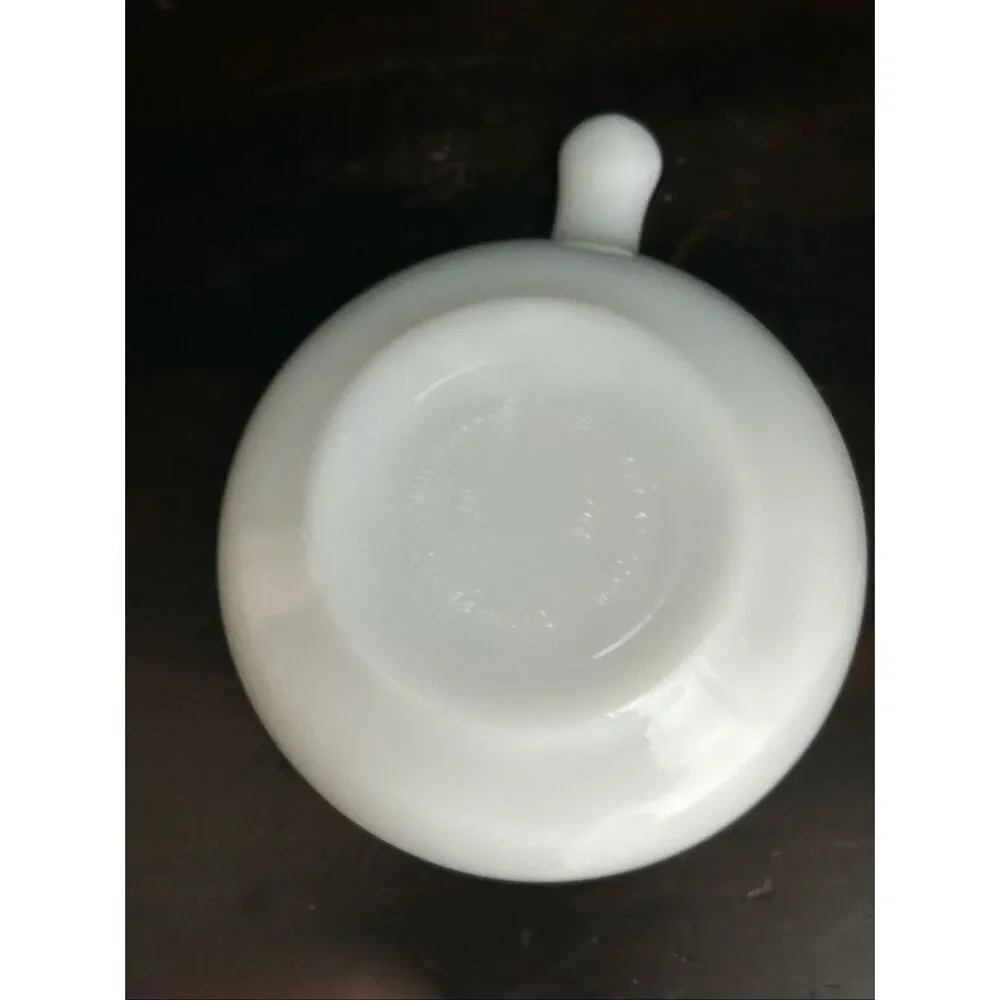 Oven-Proof White Milk Glass Handled Chili Soup Cereal Bowl